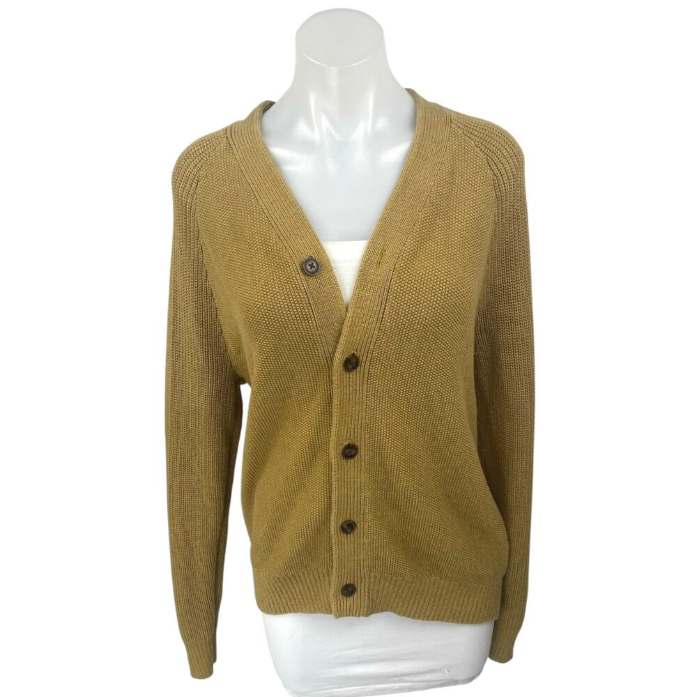 Madewell Women's Brown Tan Button Front Long Sleeve Knit Cardigan Sweater Top XS